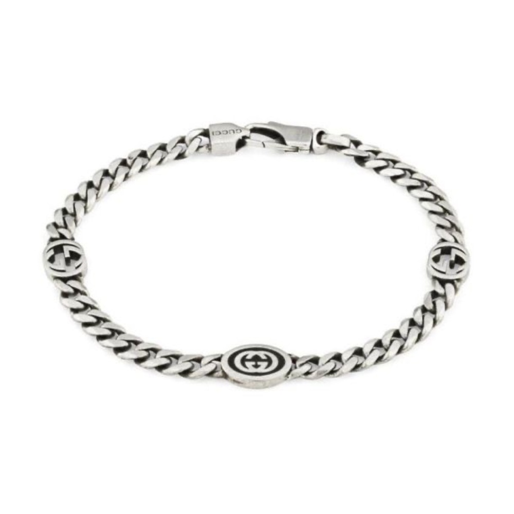 Gucci Interlocking G Bracelet 925 Sterling Silver 18cm. Unworn. New without Box